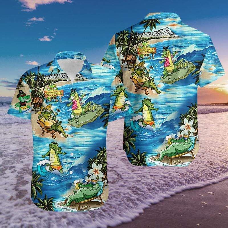 Felacia [Hawaii Shirt] Amazing Crocodile Alligator Unisex Hawaiian Aloha Shirts-ZX2095